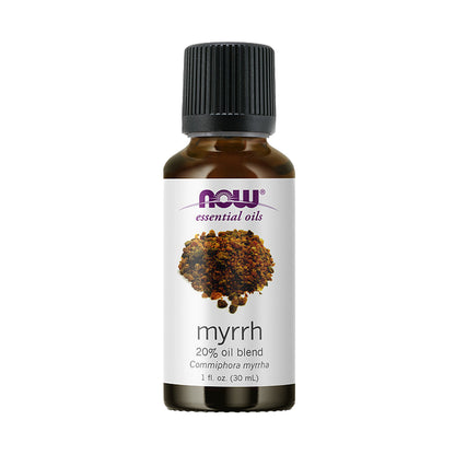 NOW Essential Oils, Myrrh Oil Blend, Meditative Aromatherapy Scent, Steam Distilled, 100% Pure, Vegan, Child Resistant Cap, 1-Ounce (30ml) - Bloom Concept Malaysia