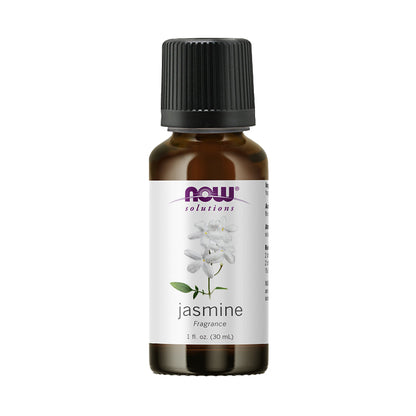 NOW FOODS Essential Oils, Jasmine Fragrance, Romantic Aromatherapy Scent, Steam Distilled, 100% Pure, Vegan, Child Resistant Cap, 1-Ounce (30 ml) - Bloom Concept Malaysia