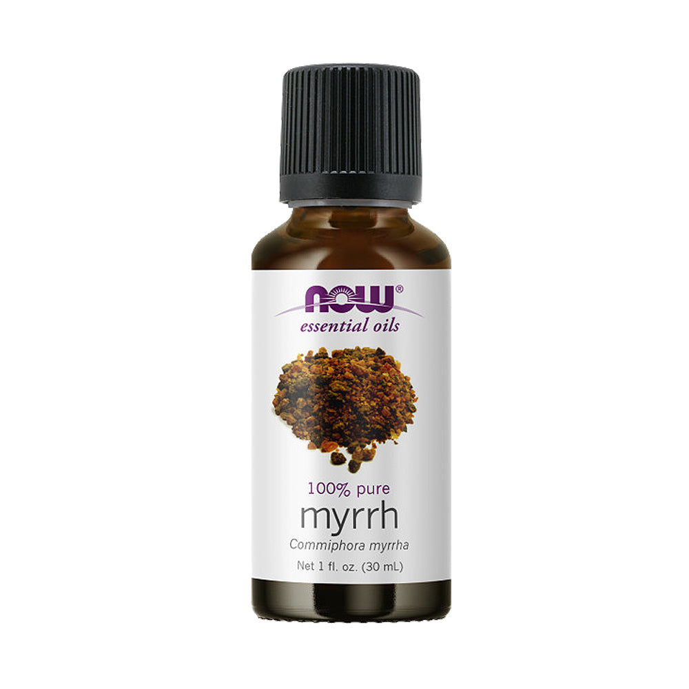 NOW Essential Oils, Myrrh Oil Blend, Meditative Aromatherapy Scent, Steam Distilled, 100% Pure, Vegan, Child Resistant Cap, 1-Ounce (30ml)