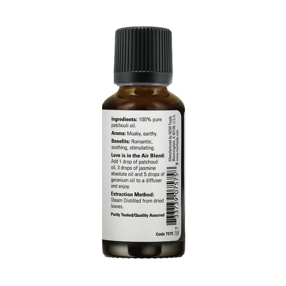 NOW Essential Oils, Patchouli Oil, Earthy Aromatherapy Scent, Steam Distilled, 100% Pure, Vegan, Child Resistant Cap, 1-Ounce(30ml) - Bloom Concept Malaysia