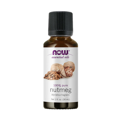 NOW Essential Oils, Nutmeg Oil, Energizing Aromatherapy Scent, Steam Distilled, 100% Pure, Vegan, Child Resistant Cap, 1-Ounce (30ml) - Bloom Concept Malaysia