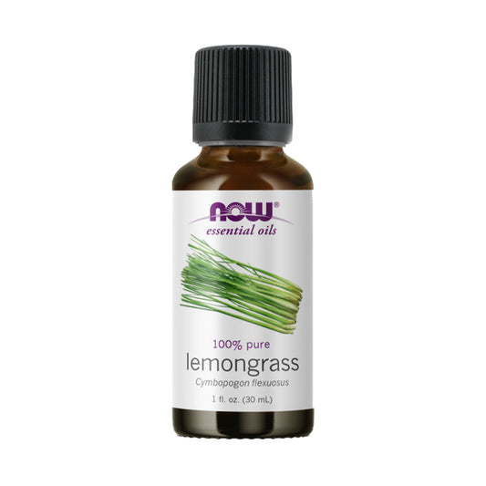NOW FOODS Essential Oils, Lemongrass Oil, Uplifting Aromatherapy Scent, Steam Distilled, 100% Pure, 1-Ounce (30 ml)