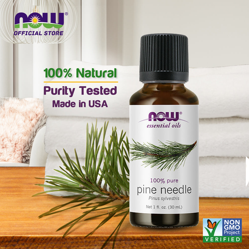 NOW Essential Oils, Pine Needle Oil, Purifying Aromatherapy Scent, Steam Distilled, 100% Pure, Vegan, Child Resistant Cap, 1-Ounce (30ml)