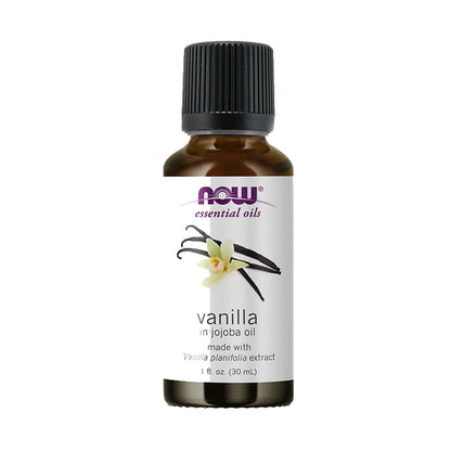 NOW Essential Oils, Vanilla Oil, Blend of Pure Vanilla Bean Extract in Pure Jojoba Oil, Sweet Aromatherapy Scent, Vegan, Child Resistant Cap, 1-Ounce (30ml) - Bloom Concept Malaysia