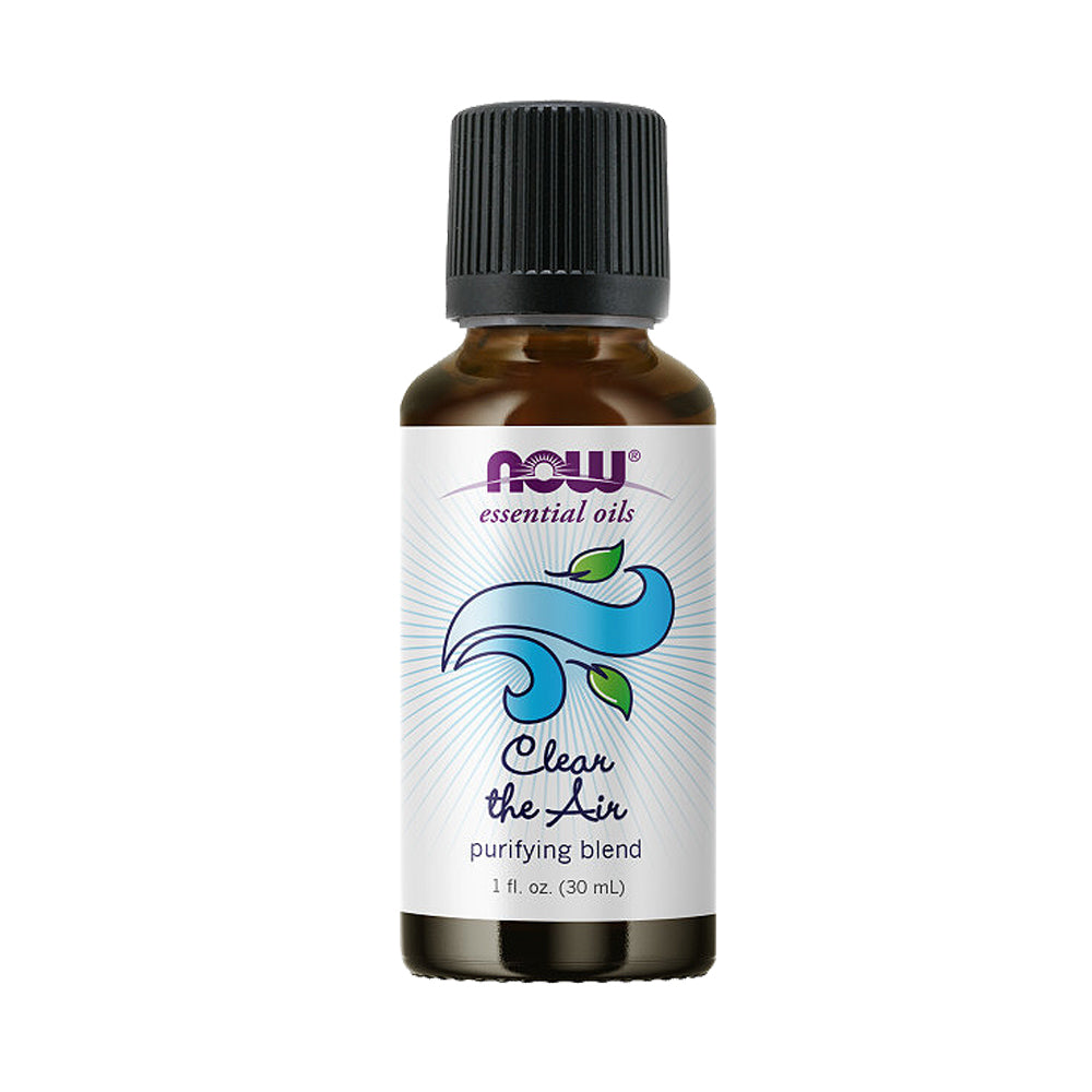 NOW Essential Oils, Clear the Air Oil Blend, Purifying Aromatherapy Scent, Blend of Pure Essential Oils, Steam Distilled, Vegan, Child Resistant Cap, 1-Ounce (30ml)