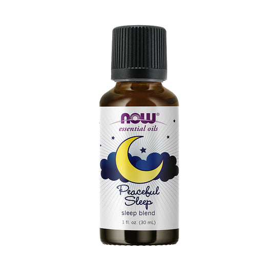 NOW Essential Oils, Peaceful Sleep Oil Blend, Relaxing Aromatherapy Scent, Blend of Pure Essential Oils, Vegan, Child Resistant Cap, 1-Ounce (30ml)