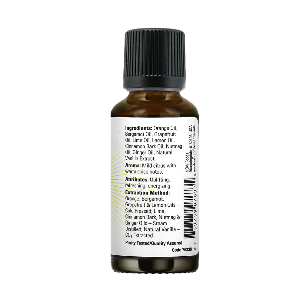NOW Essential Oils, Smiles for Miles Aromatherapy Blend, Refreshing Aromatherapy Scent, Blend of Pure Essential Oils, Vegan, Child Resistant Cap, 1-Ounce (30ml)
