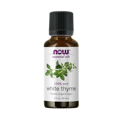 NOW Essential Oils, White Thyme Oil, Empowering Aromatherapy Scent, Steam Distilled, 100% Pure, Vegan, Child Resistant Cap, 1-Ounce (30ml) - Bloom Concept Malaysia