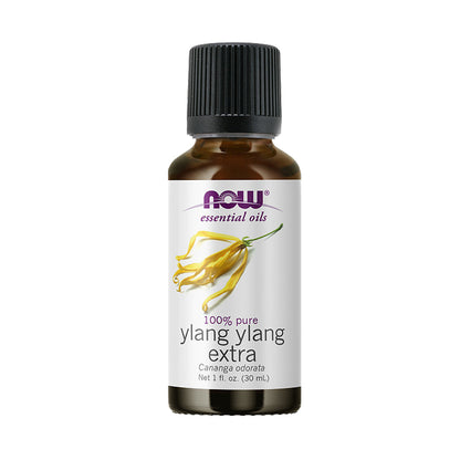 NOW Essential Oils, Ylang Ylang Extra Oil, Comforting Aromatherapy Scent, Steam Distilled, 100% Pure, Vegan, Child Resistant Cap, 1-Ounce (30ml) - Bloom Concept Malaysia
