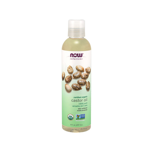 NOW Solutions, Organic Castor Oil, 100% Pure Versatile Skin Care, Multi-Purpose Skin Softener, 8-Ounce (237 ml)
