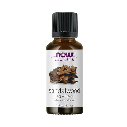 NOW Essential Oils, Sandalwood Oil, 14% Blend of Pure Sandalwood Oil in Pure Jojoba Oil, Grounding Essential Aromatherapy, 1-Ounce (30ml) - Bloom Concept Malaysia