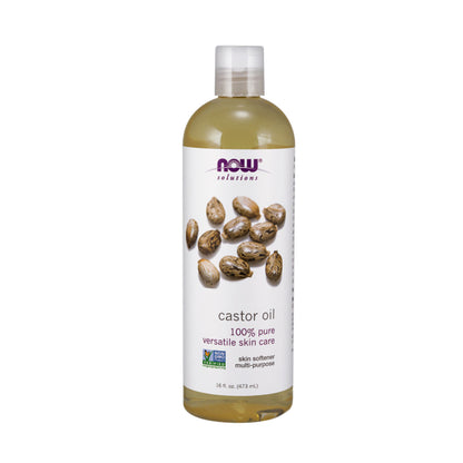 NOW Solutions, Castor Oil, 100% Pure Versatile Skin Care, Multi-Purpose Skin Softener, 16-Ounce (473ml) - Bloom Concept Malaysia