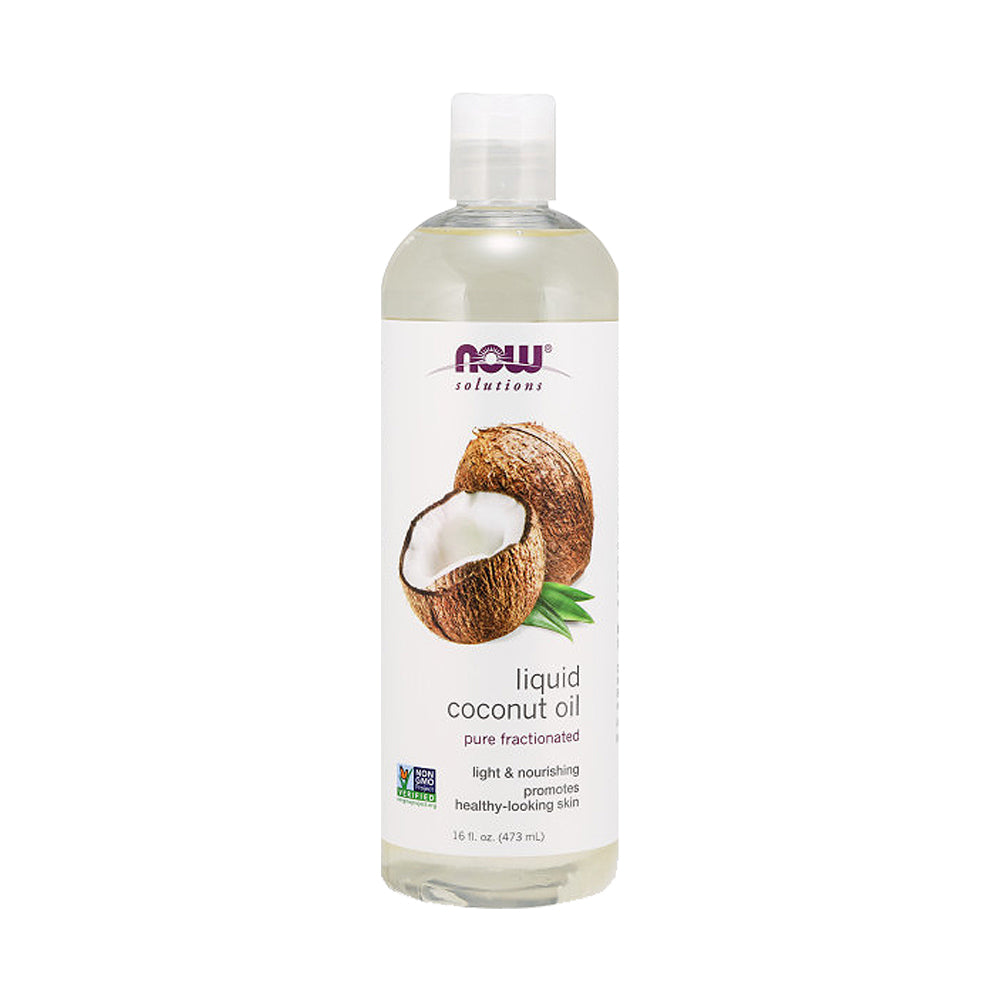 NOW Solutions, Liquid Coconut Oil, Light and Nourishing, Promotes Healthy-Looking Skin and Hair, 16-Ounce (473 ml)