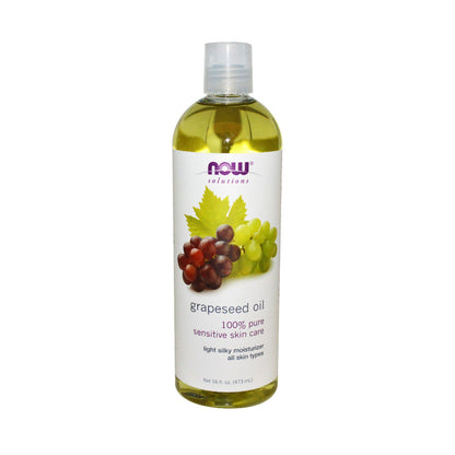 NOW Solutions, Grapeseed Oil, Skin Care for Sensitive Skin, Light Silky Moisturizer for All Skin Types, 16-Ounce (473 ml) - Bloom Concept Malaysia