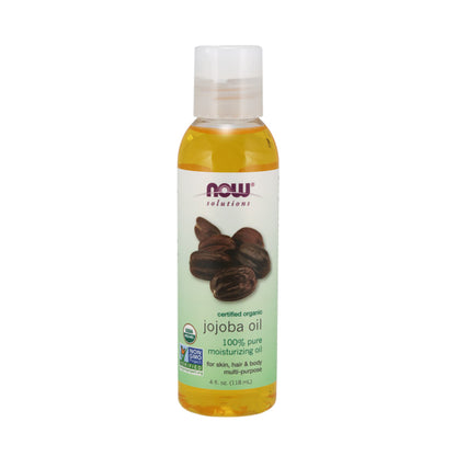 NOW Solutions, Organic Jojoba Oil, Moisturizing Multi-Purpose Oil for Face, Hair and Body, 4-Ounce (118ml) - Bloom Concept Malaysia