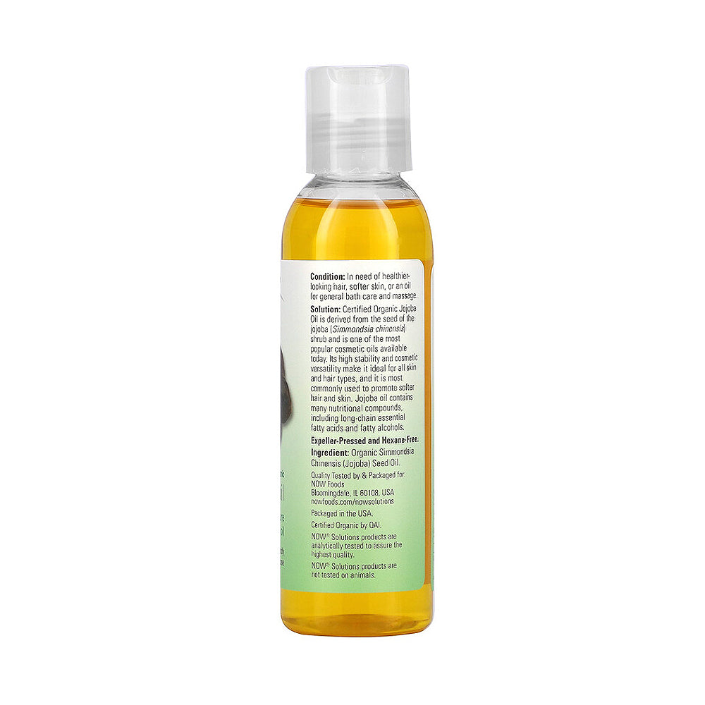 NOW Solutions, Organic Jojoba Oil, Moisturizing Multi-Purpose Oil for Face, Hair and Body, 4-Ounce (118ml)