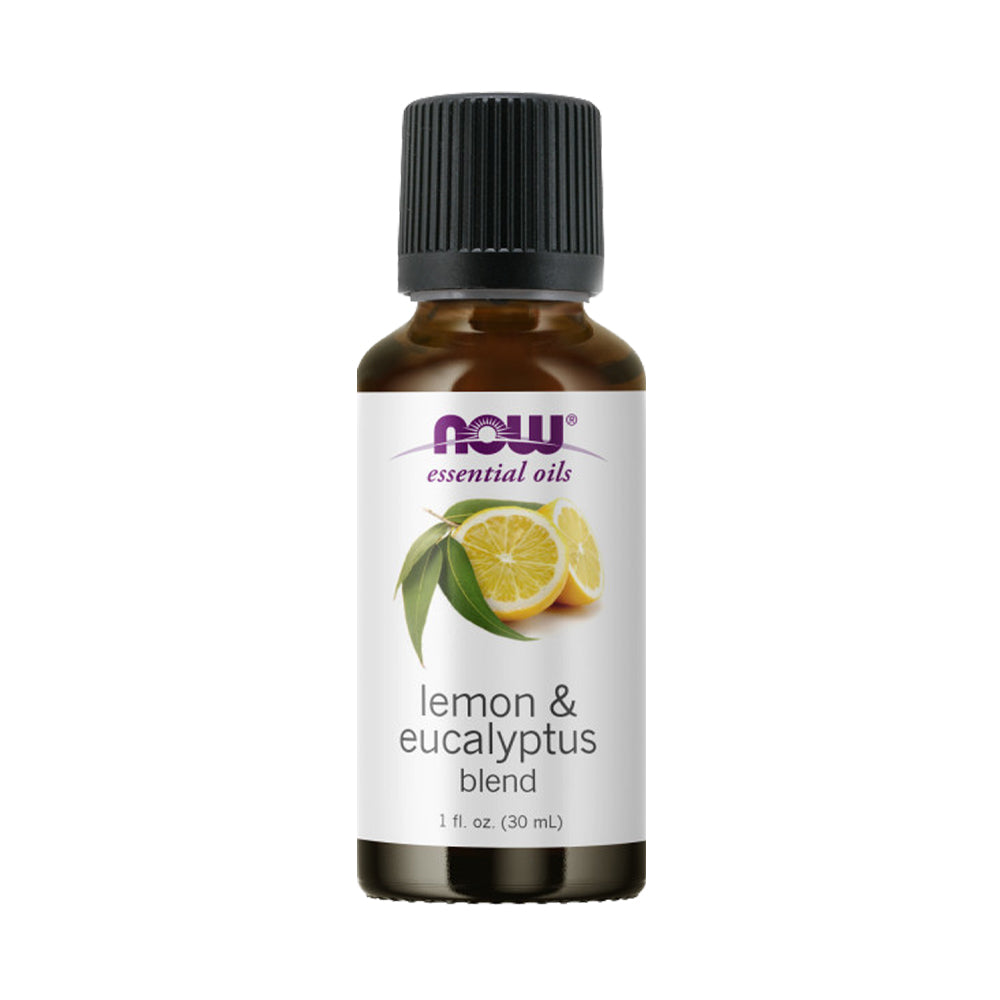NOW FOODS Essential Oils, Lemon & Eucalyptus Oil Blend, Invigorating Aromatherapy Scent, Blend of Pure Lemon Oil and Pure Eucalyptus Oil, 1-Ounce (30 ml)