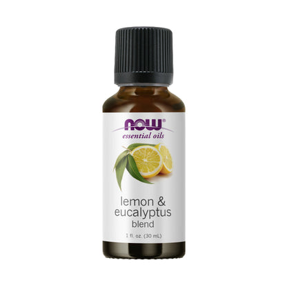 NOW FOODS Essential Oils, Lemon & Eucalyptus Oil Blend, Invigorating Aromatherapy Scent, Blend of Pure Lemon Oil and Pure Eucalyptus Oil, 1-Ounce (30 ml) - Bloom Concept Malaysia