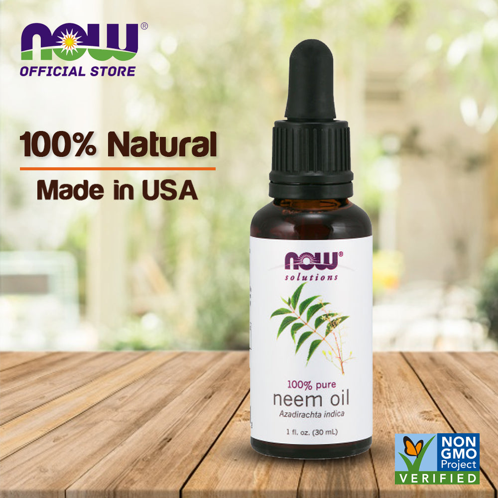 NOW Solutions, Neem Oil, 100% Pure, Made From Azadirachta Indica (Neem) Seed Oil, Natural Relief from Irritation and Other Skin Issues, 1 fl oz (30 ml)