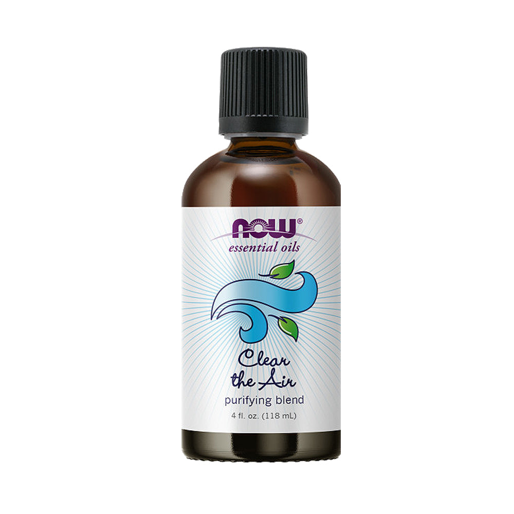 NOW Essential Oils, Clear the Air Oil Blend, Purifying Aromatherapy Scent, Blend of Pure Essential Oils, Steam Distilled, Vegan, Child Resistant Cap, 4-Ounce  (118ml)