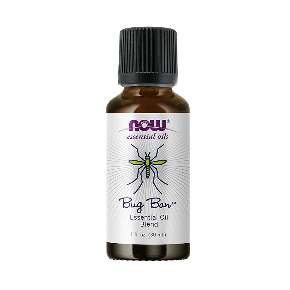 NOW Essential Oils, Bug Ban Blend, Bug-Repelling Essential Oil Blend for Inside and Outside Usage, Made with Pure Essential Oils, Vegan, Child Resistant Cap, 1-Ounce (30ml)