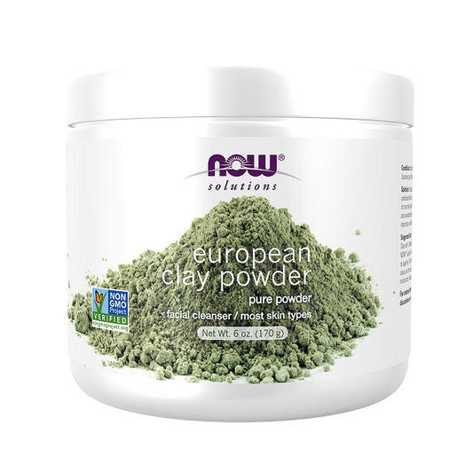 NOW Solutions, European Clay Powder, Pure Powder for a Detox Facial Cleansing Mask, 6-Ounce (170 g)