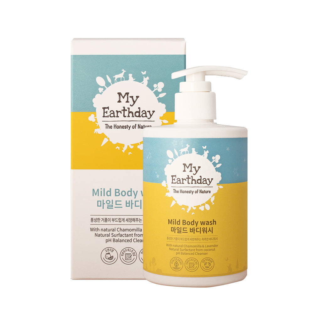 MyEarthday Mild Body Wash formulated for Baby & Kids, Hypoallergenic, Soothing & Moisturizing 300ml