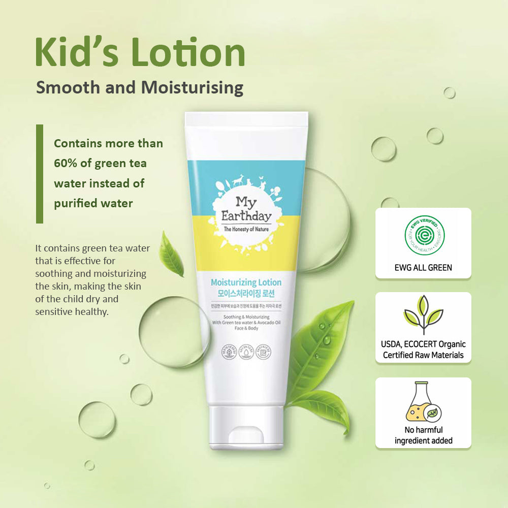 MyEarthday Moisturizing Lotion formulated for Baby & Kids, Hypoallergenic, Soothing & Moisturizing / 150ml