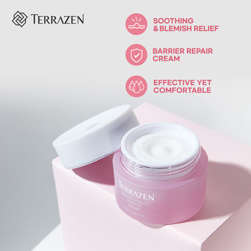 TERRAZEN Blemish Relax Barrier Cream: Clear Blemishes & Repair Sensitive Skin - Lightweight & Effective (1.69 fl.oz./50ml)