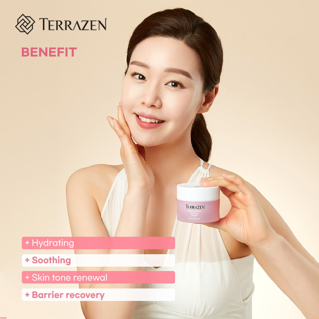 TERRAZEN Blemish Relax Barrier Cream: Clear Blemishes & Repair Sensitive Skin - Lightweight & Effective (1.69 fl.oz./50ml)