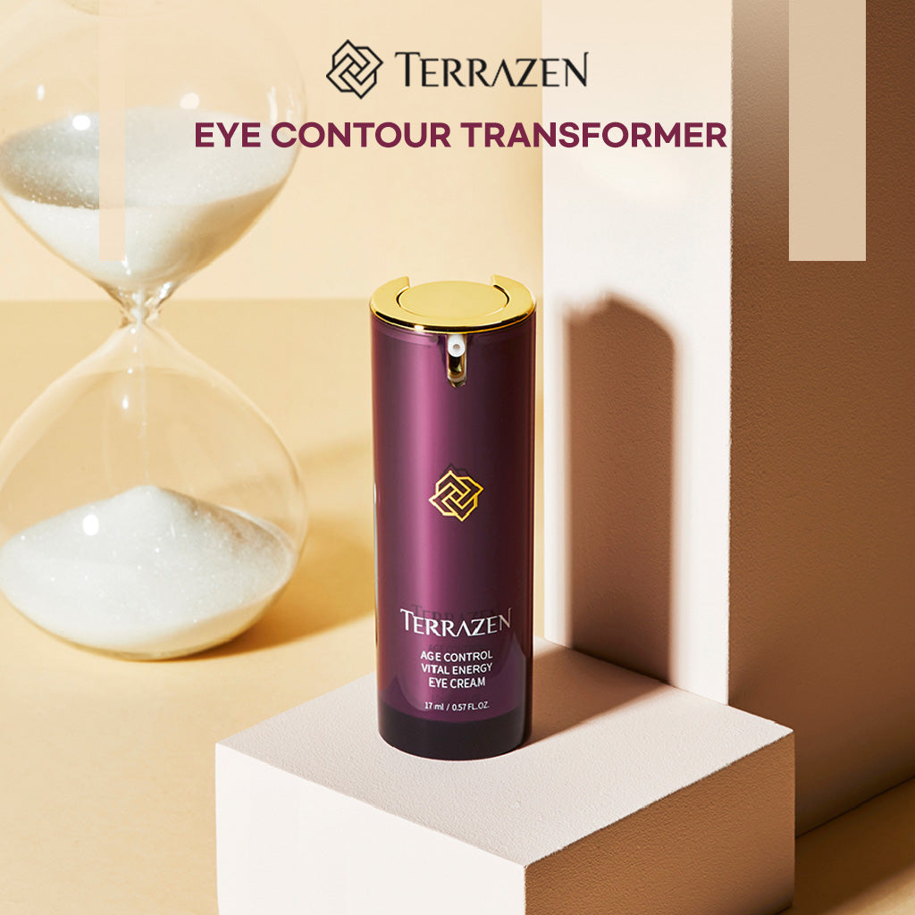 TERRAZEN Age Control Vital Energy Eye Cream: Plant Stem Cell, Real Protein, Hyaluronic Acid & Vitamin Infused Formula (17ml)