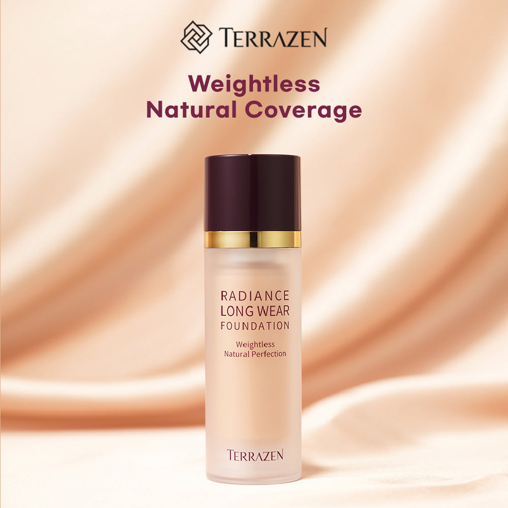 TERRAZEN Long Wear Foundation: Weightless, Buildable Coverage for a Flawless, Natural Radiance - Korean Beauty Makeup Must-Have (30ml)