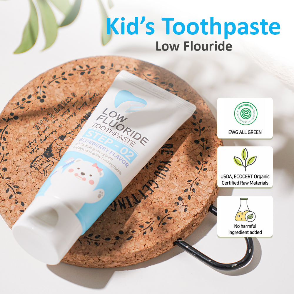 MyEarthday Alpha Care Plus Toothpaste STEP 2 (Low fluorine) formulated for Baby & Kids, Blueberry Flavour 3.2ml