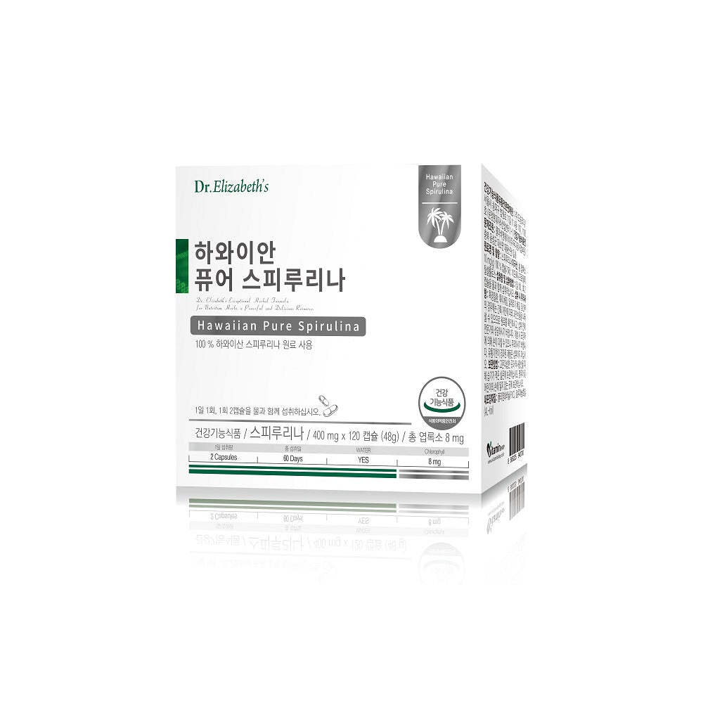 [Exp Date 02/24] Dr. Elizabeth's Hawaiian Pure Spirulina - Skin Care & Antioxidant 400mg x 120 capsules - Enhance Your Skin Health and Boost Your Immunity