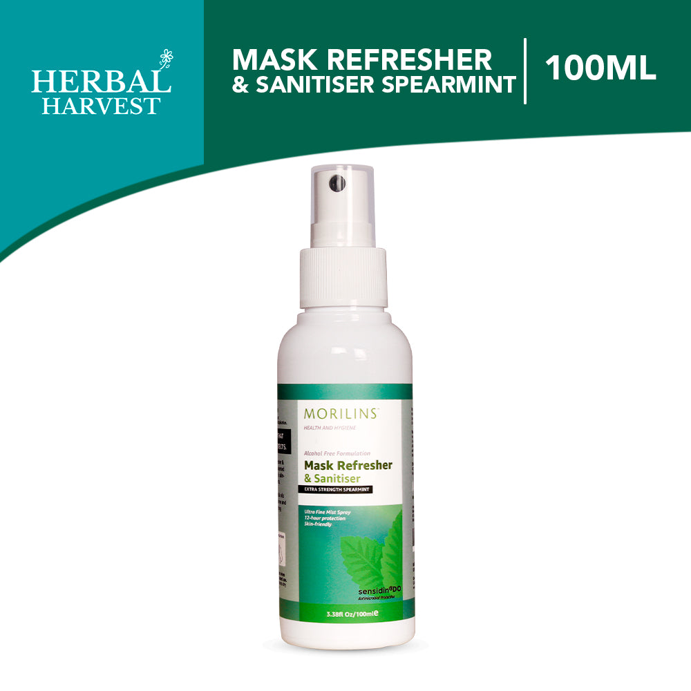Morilins Mask Refresher and Sanitiser Spearmint 100ml