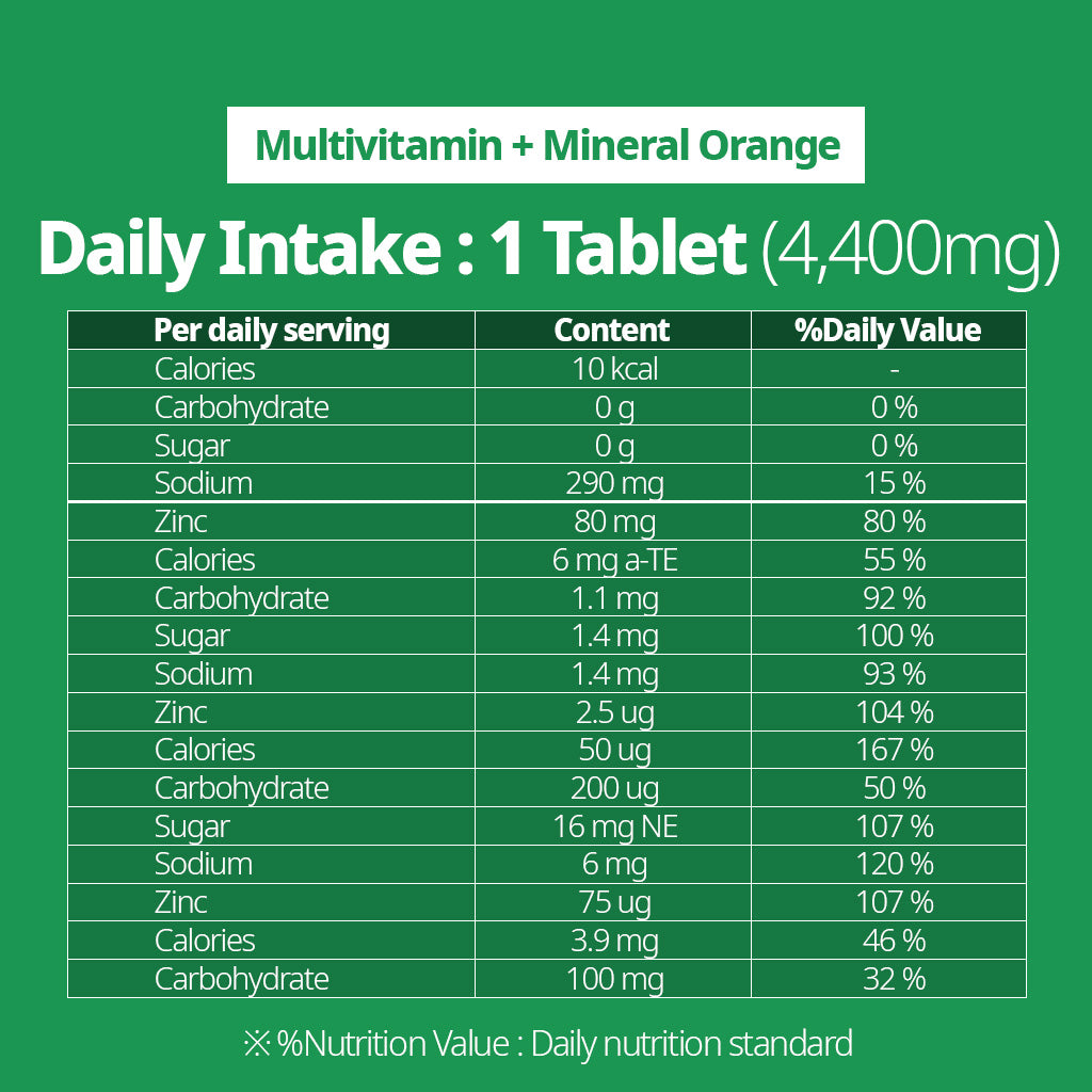 SUNLIFE Multi-Vitamins with Minerals Orange Flavored Effervescent Tablets 4500mg per Tablet